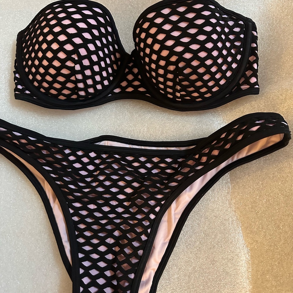 Victoria's Secret Black and Pink Bikini